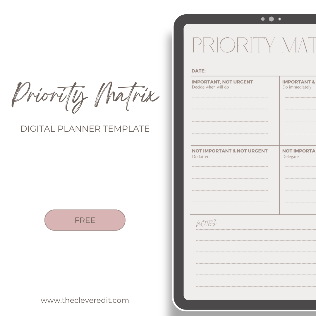 Priority Matrix Template sell